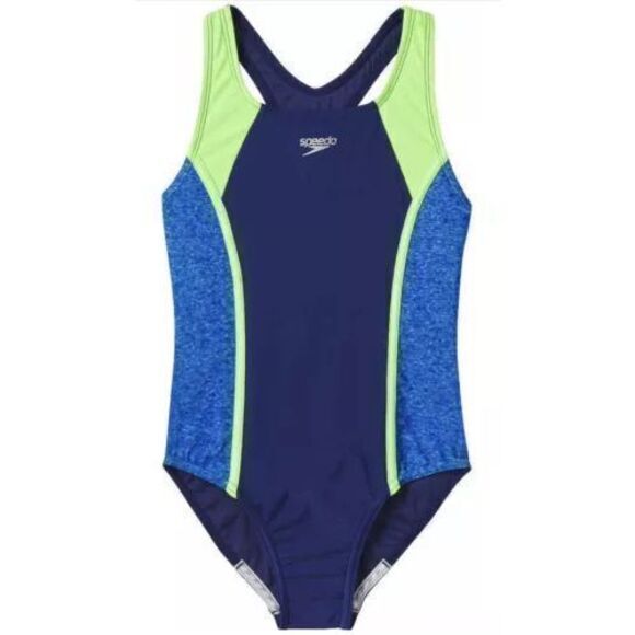 Speedo Girls Racerback Sport Splice One Piece Swimsuit Size Small 7/8‎ New! - Picture 1 of 3